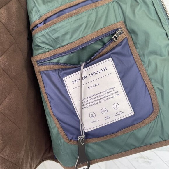 Peter Millar Men's Balsam Green Essex Quilted Travel Vest Size M NWT $228 - Picture 5 of 5